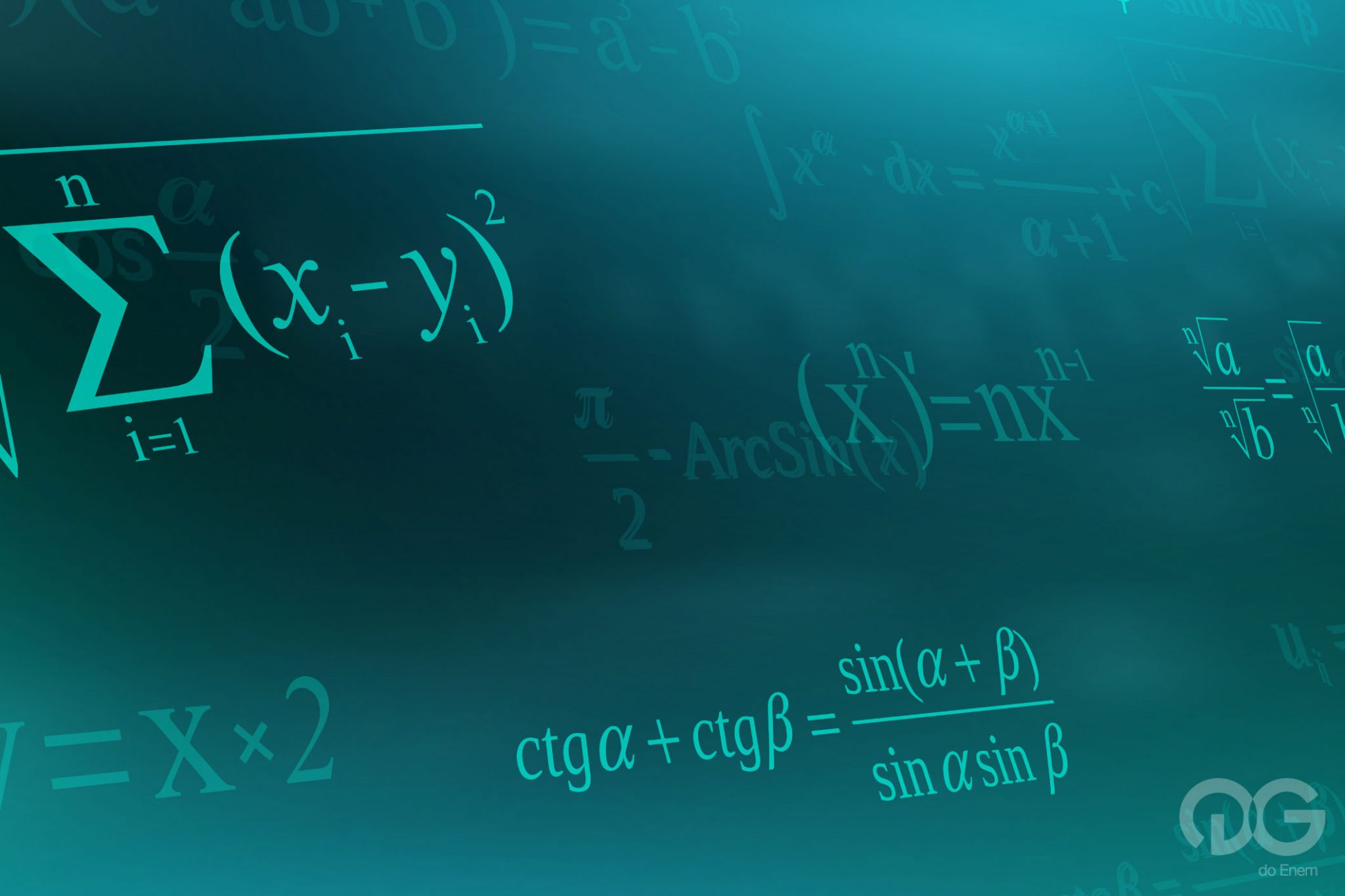Математические формулы на бирюзовые обои